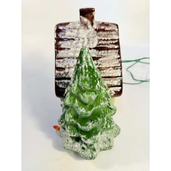 Lighted Christmas Village Mountain House Cabin Tree Marcia Ceramics Inspirations - Picture 5 of 16